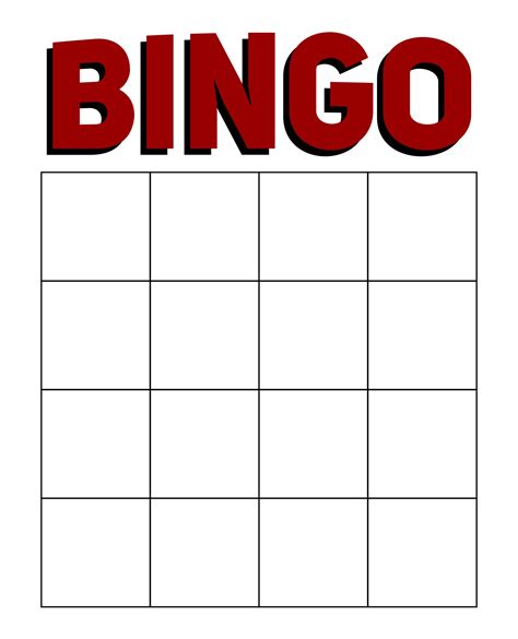 Printable Blank Bingo Template